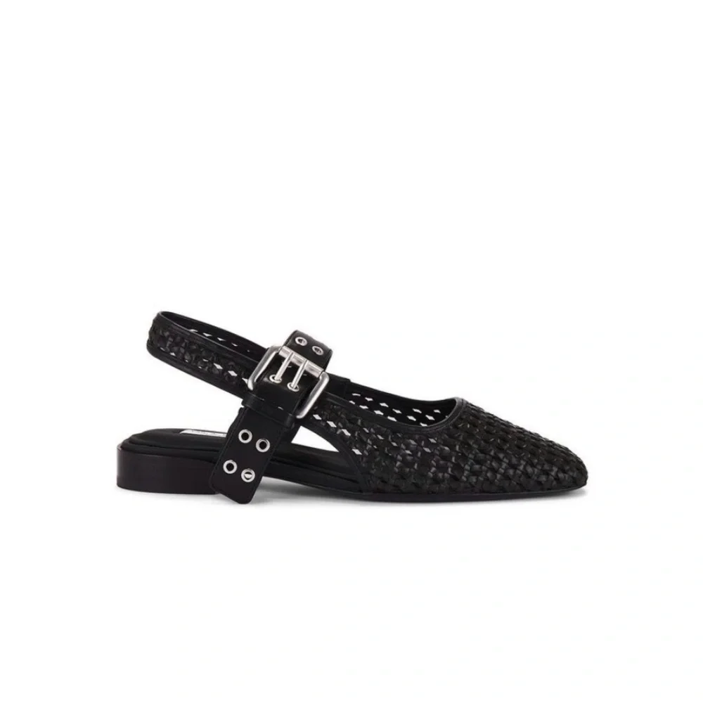 Rag & Bone “Astra” Black Woven Leather Sling back Shoes - 39.5 - Picture 2 of 10
